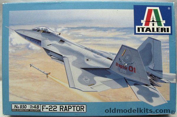 Italeri 1/48 Lockheed F-22 Raptor - USAF BuNo 91-002 / 91-001 'Spirit of America' and Two Bobs Langley Raptors Decal Sheet, 850 plastic model kit